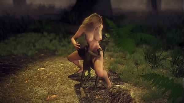 В темном лесу гоблины занимаются сексом с сисястой подругой
